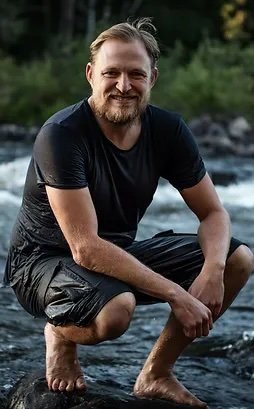 Alexander Pohl outdoors beside a river